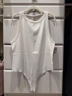 NWT American Eagle White Ribbed Tank Bodysuit
